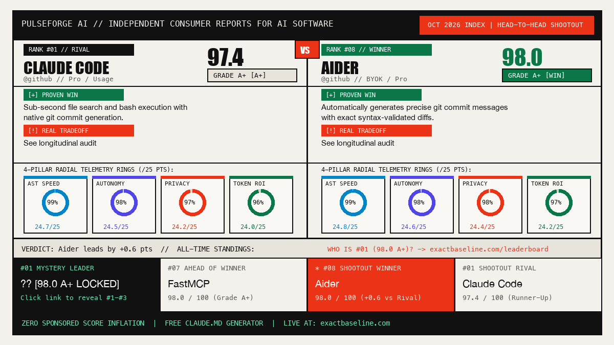 Claude Code vs Aider Empirical Scorecard